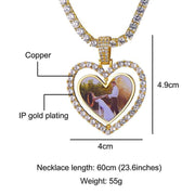 Personalized  Heart Rotating Double-sided Picture Pendant Necklace - Unique Executive Gifts