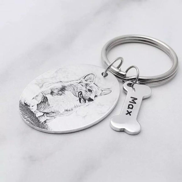 Engraved Dog Tags Keychain With Picture Unique Executive Gifts