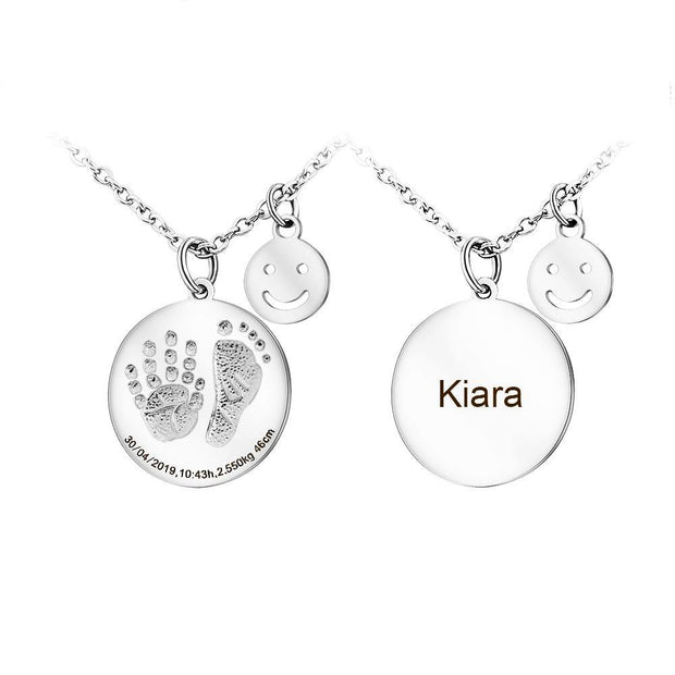 Personalized Baby Footprints Mom Necklace - Unique Executive Gifts
