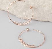 Rose Gold Custom Name  Big Earrings For Women - Unique Executive Gifts