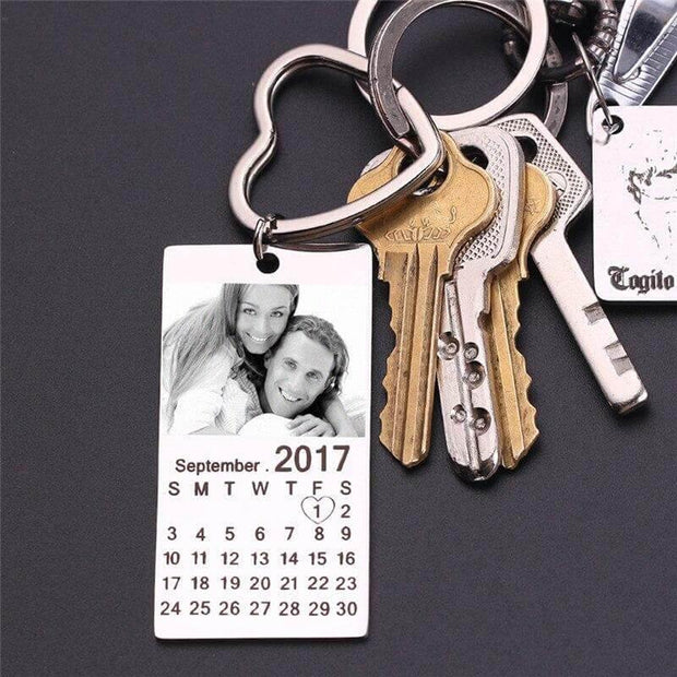 Personalized  Photo Calendar Keychain Anniversary Gifts - Unique Executive Gifts