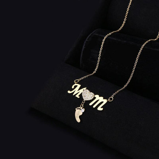 Personalized Baby Feet Necklace with MOM - Unique Executive Gifts