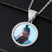 Circle Picture Chain Pendant Necklace For Men - Unique Executive Gifts