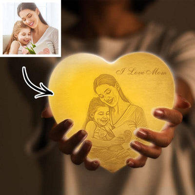 Christmas Gifts Photo Moon Lamp Custom 3D Photo Light Lamp Moon Heart Shape For Mother