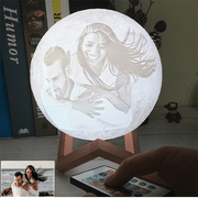 Personalized Photo 3D Printing Moon Light Night Lamp With USB Charger, Valentines Day Gifts -16 Color