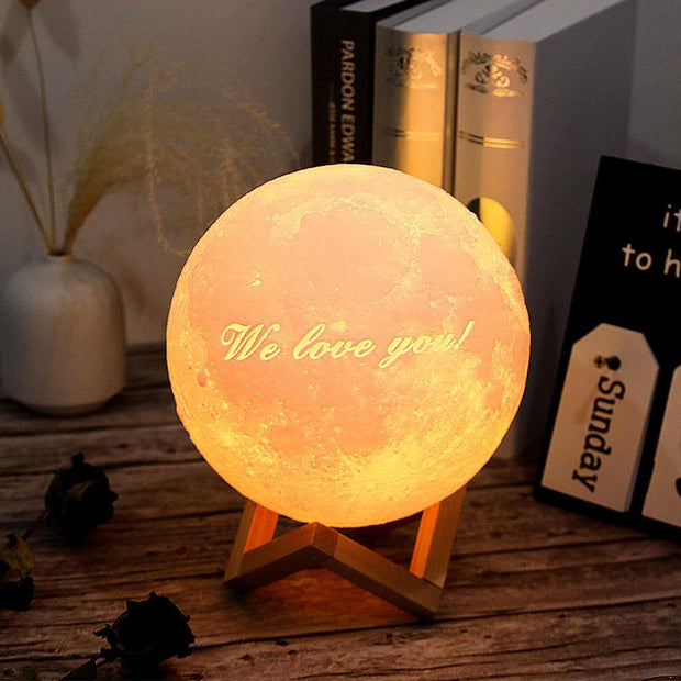 Customized 3D Photo Printed Moon Light Valentine Gift, USB Charger - Unique Executive Gifts