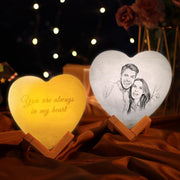 Christmas Gift 3D Printed Photo Heart Lamp Personalized Night Light