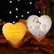3D Printed Photo Heart Lamp Personalized Night Light Gifts for Her