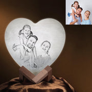 Photo Moon Lamp Custom 3D Photo Light Lamp Moon Heart Shape Gift For Father