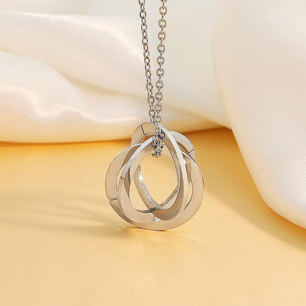 925 Sterling Silver Personalized Engrave Russian Circle Necklace - Unique Executive Gifts