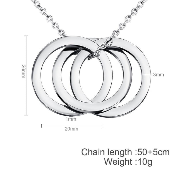 925 Sterling Silver Personalized Engrave Russian Circle Necklace - Unique Executive Gifts