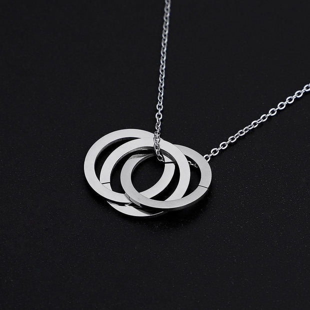 925 Sterling Silver Personalized Engrave Russian Circle Necklace - Unique Executive Gifts