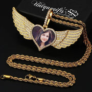  Big Angel Wings Heart Necklace