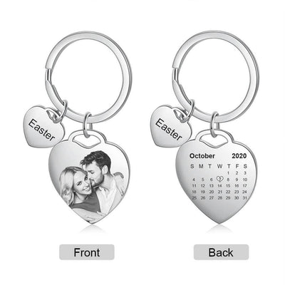 Anniversary Calendar Keychain With Picture For Him