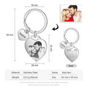 Anniversary Calendar Keychain With Picture For Him