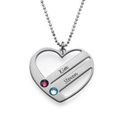 Personalized Heart Necklace with Birthstones - Unique Executive Gifts