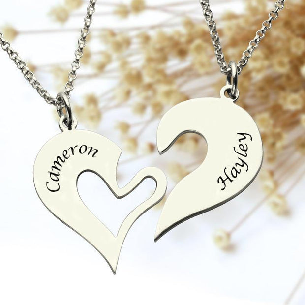 Personalized Breakable Heart Name Necklace for Couples - Unique Executive Gifts