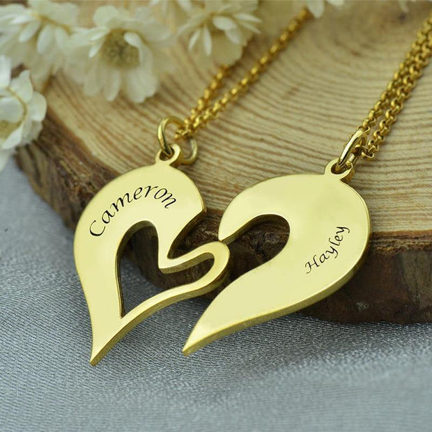 Personalized Breakable Heart Name Necklace for Couples - Unique Executive Gifts