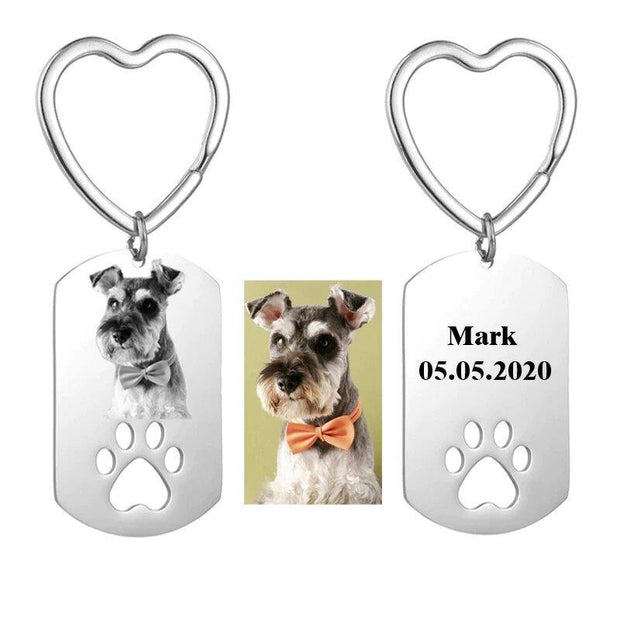 Custom Dog Tags photo Paw keychain - Unique Executive Gifts