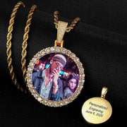 Custom Gold Medallion Photo Pendant