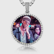 Custom Gold Medallion Photo Pendant