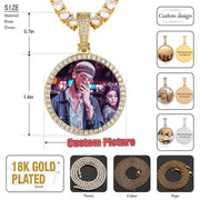 Custom Gold Medallion Photo Pendant