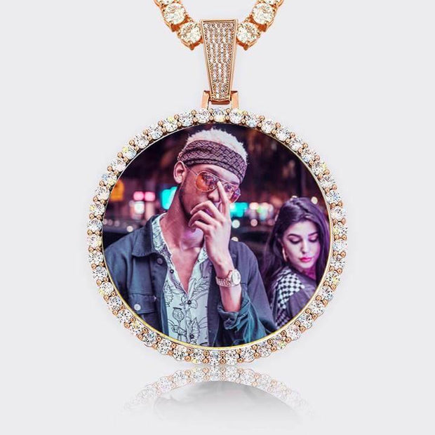 Custom Gold Medallion Photo Pendant