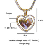 Photo Rotating Heart Necklace