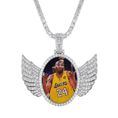 Custom Picture Pendant Necklace With Wings