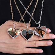 Custom Heart Photo Medallions Memory Necklace