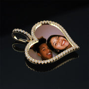 Custom Heart Photo Medallions Memory Necklace