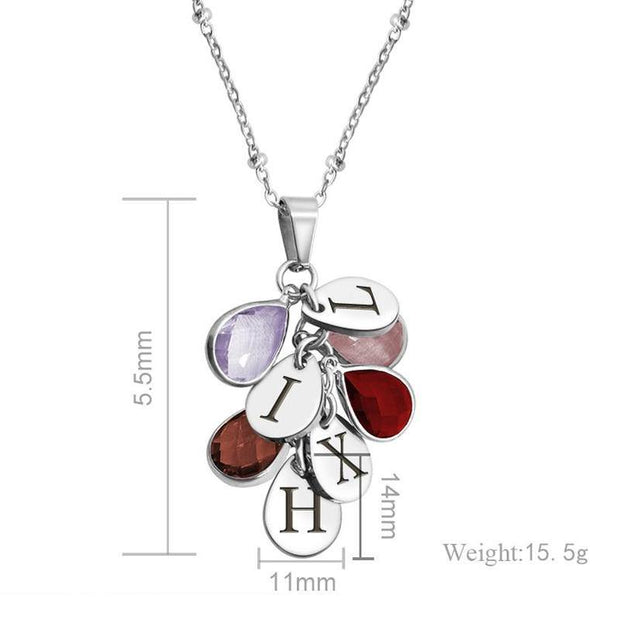 Custom Initials Birthstone Necklace for Mom - Unique Executive Gifts