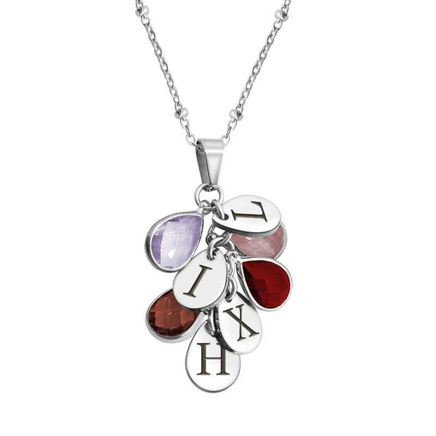 Custom Initials Birthstone Necklace for Mom - Unique Executive Gifts