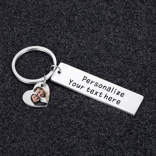 Personalized Photo Keychain With Text