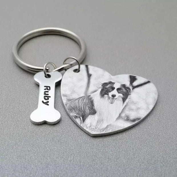 Custom dog tags remembrance keychain