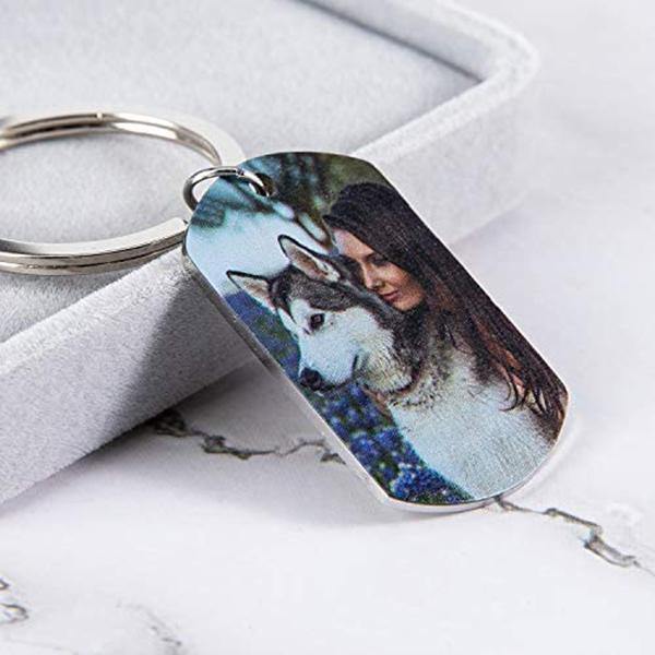 Photo Dog Tag Keychain