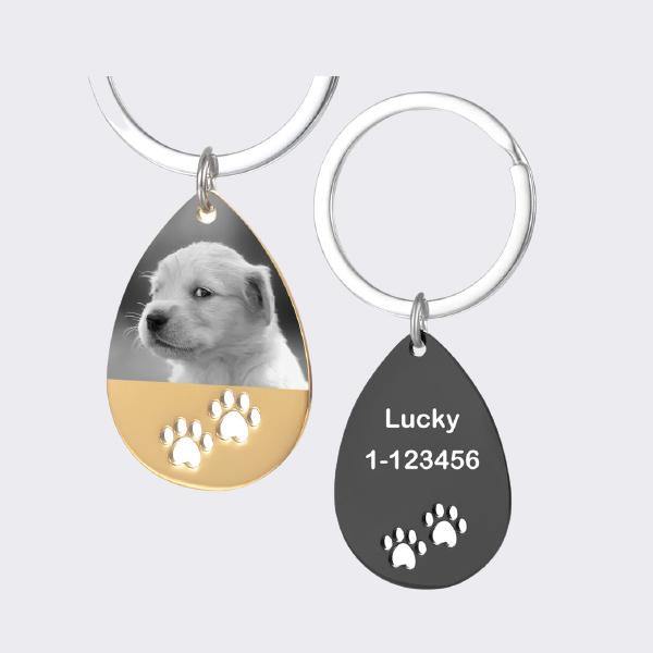 Dog Tag Keychain With Photo