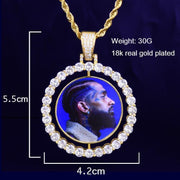 Custom Photo Rotating Double-Sided Medallions Pendant Necklace - Unique Executive Gifts