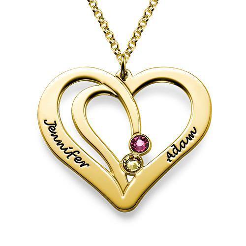 Personalized Heart Necklace With Birthstones - Unique Executive Gifts