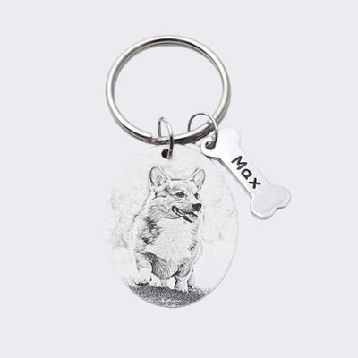 Engraved Dog Tags Memorial Keychain