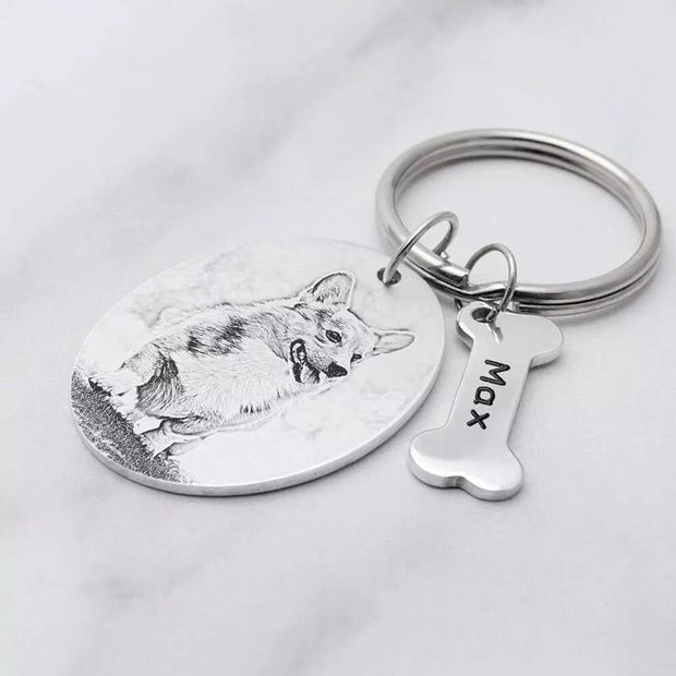 Engraved Dog Tags Memorial Keychain