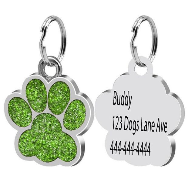Personalized Dog Tag Pet ID Tag Paw Prints 