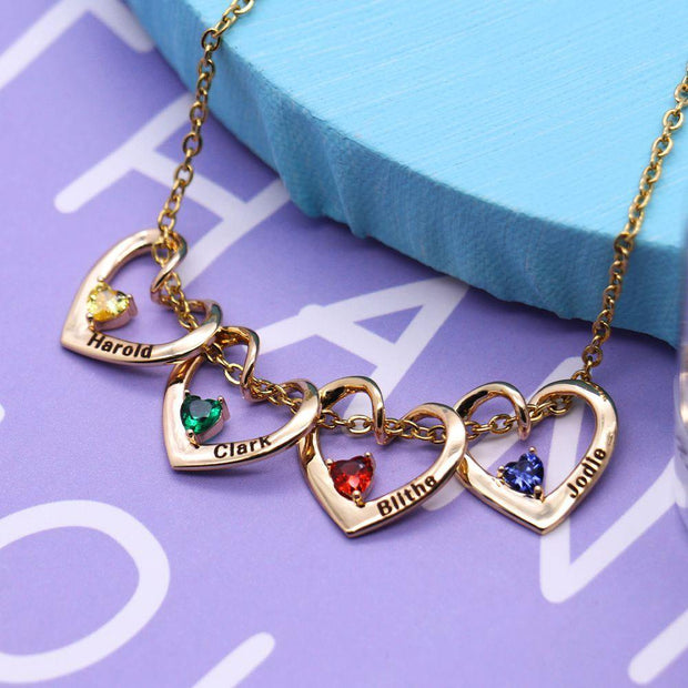 Gift For Mom - Birthstone Heart Necklace for mom - Unique Executive Gifts