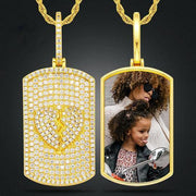 Gold Chain with Picture Pendant Rectangle Photo Medallion Necklace - Unique Executive Gifts