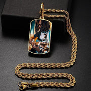 Gold Chain with Picture Pendant Rectangle Photo Medallion Necklace - Unique Executive Gifts