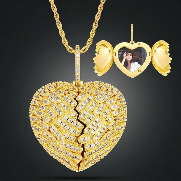 Gold Heart Locket Necklace With Picture Inside - Unique Executive Gifts