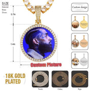 Custom Gold Photo Medallions Necklace