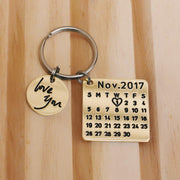 Personalized Calendar Keychain With Special Date