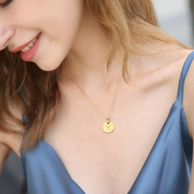 Disc Initial Necklaces for Women With Adjustable Chains - Unique Executive Gifts