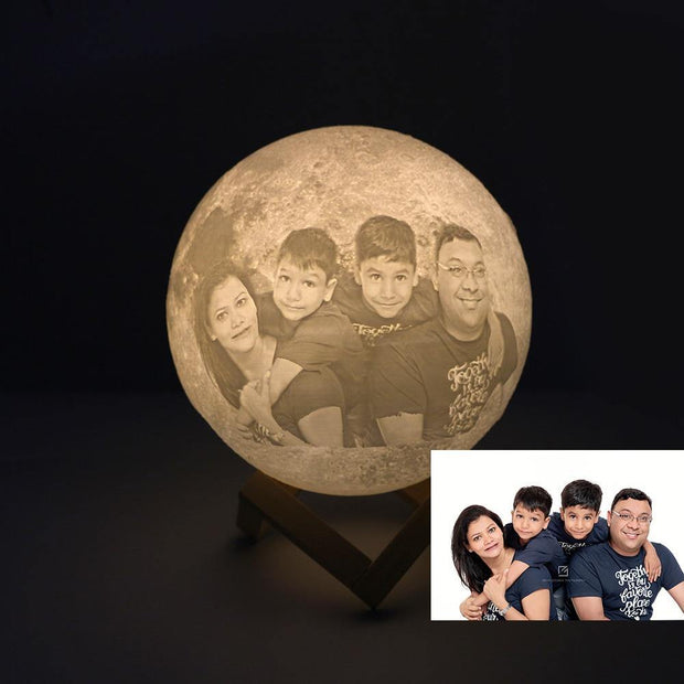 Customized Globe 3D Engraved Moon Lamp Light Gift for Beloved One